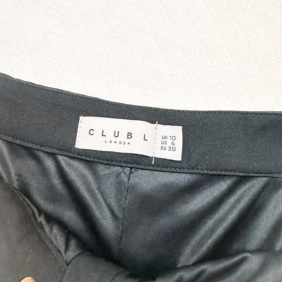 Club L London Black Count Me In Feather Trousers Pant Size 6 - Picture 3 of 9
